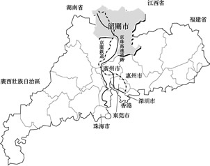 韶関市の位置
